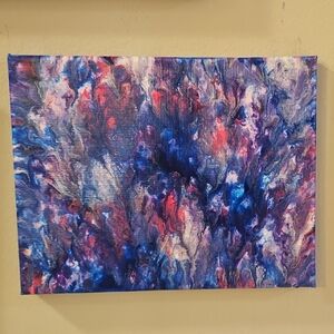 Abstract Blue and Pink Canvas Art
